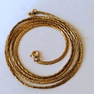 28" Gold Tone Flat Snake Chain Necklace with Lobster Clasp